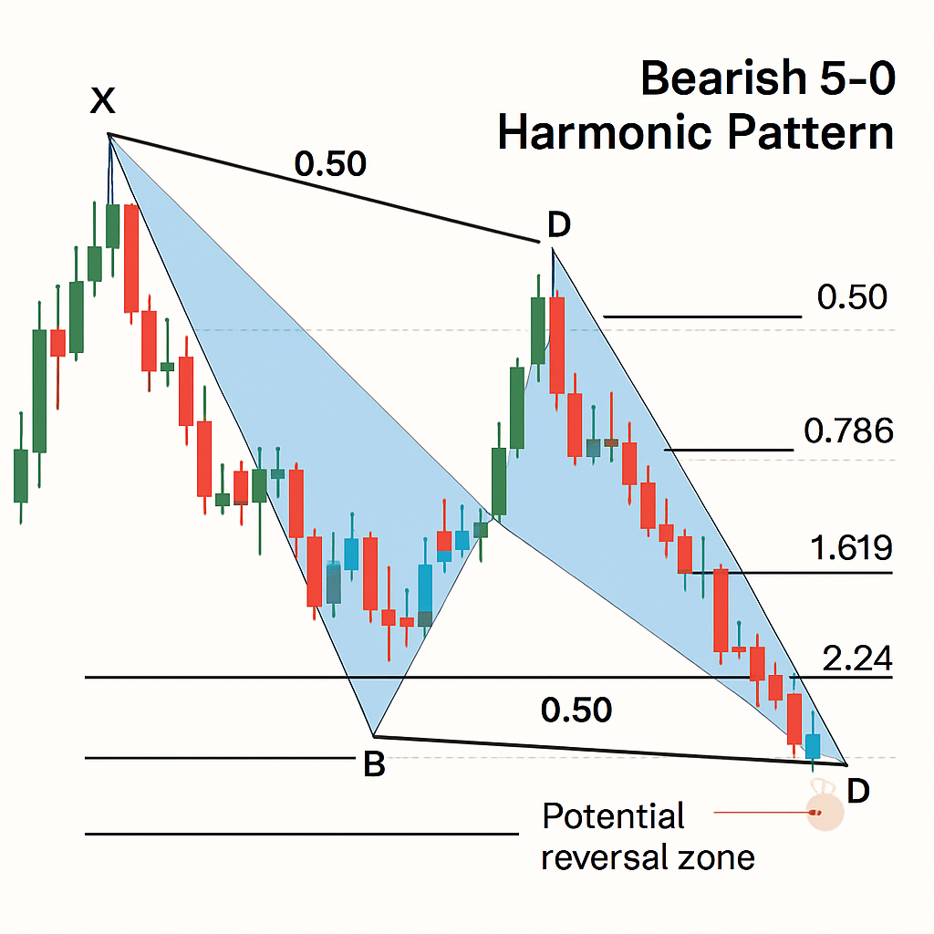 Identifying 5-0 Harmonic Pattern - Bearish Example