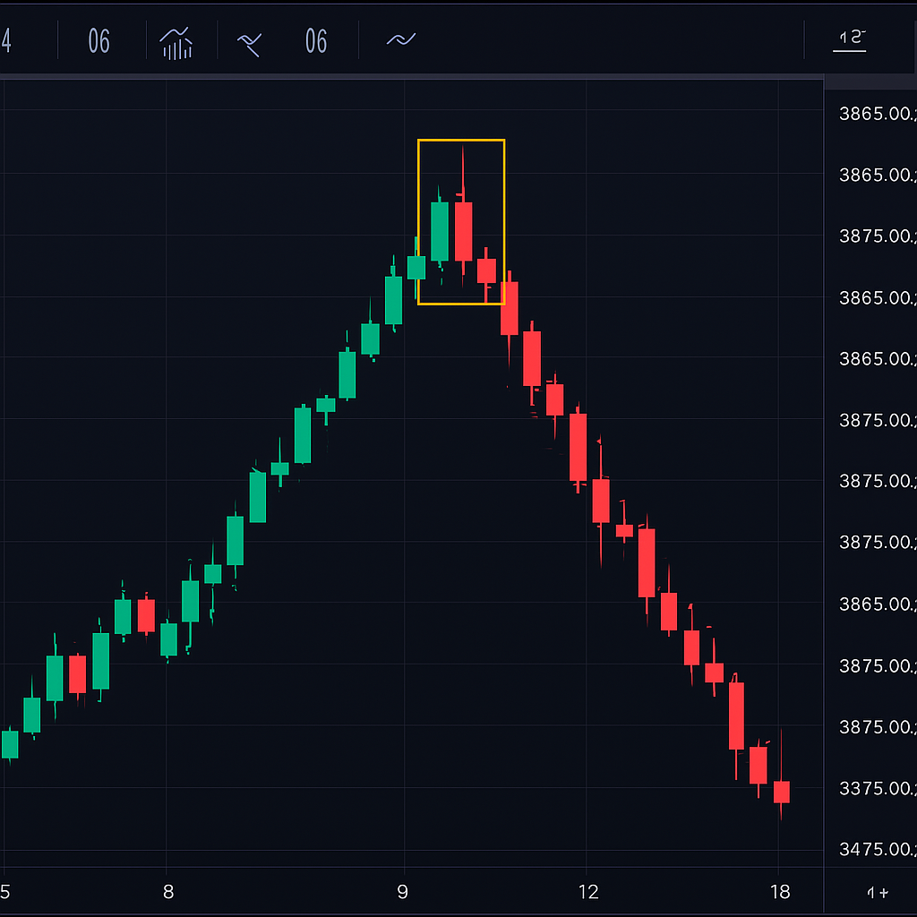 Example of a Shooting Star Pattern in a Chart